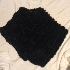 Rabbit fur poncho